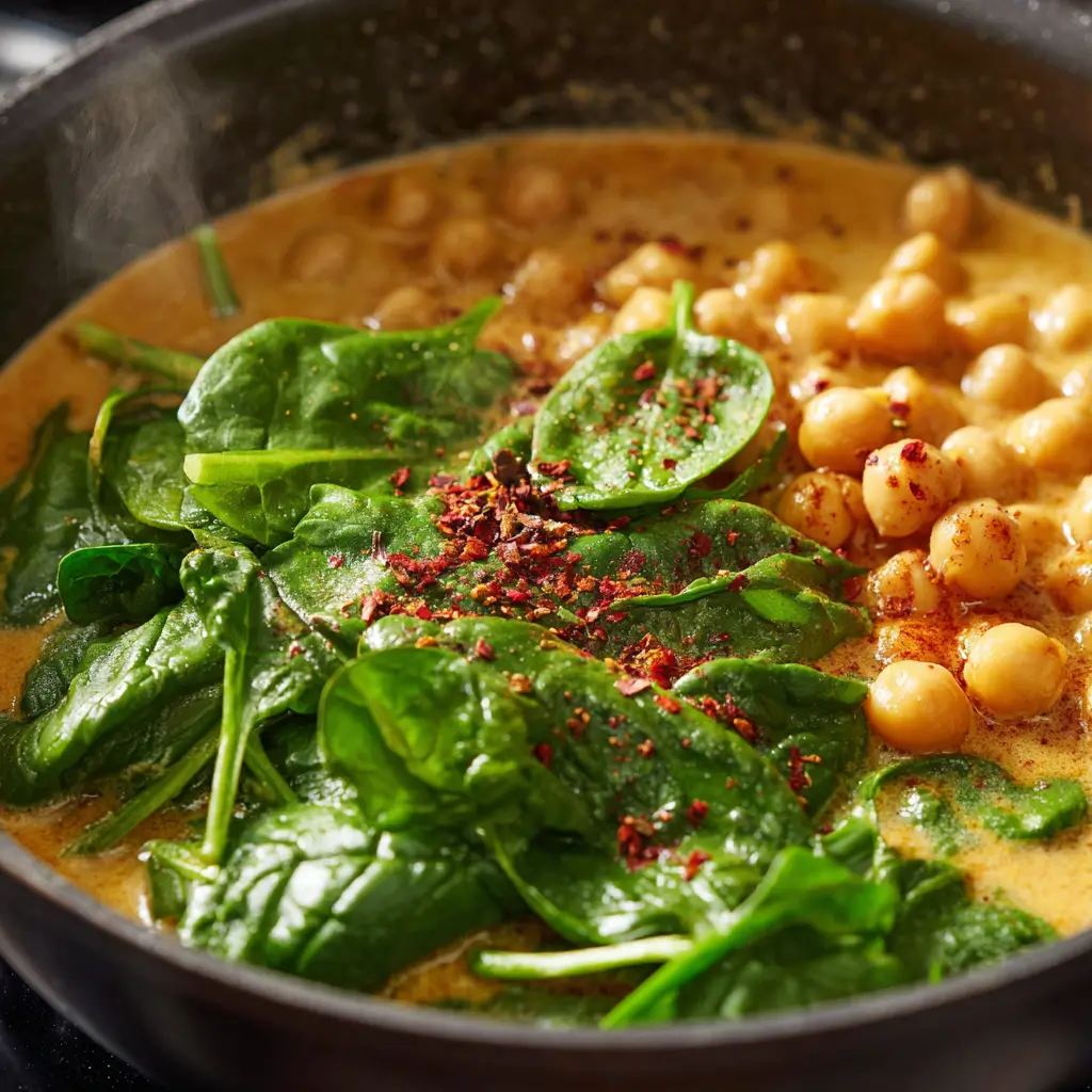 Chickpea and Spinach Curry 5 chickpea and spinach curry cooking process
