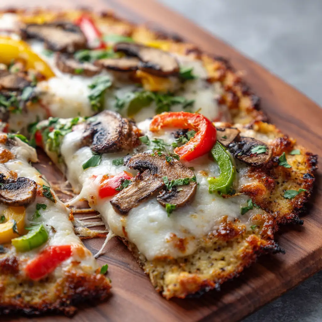 Easy Keto Pizza Recipe 2 keto pizza with almond flour crust and toppings