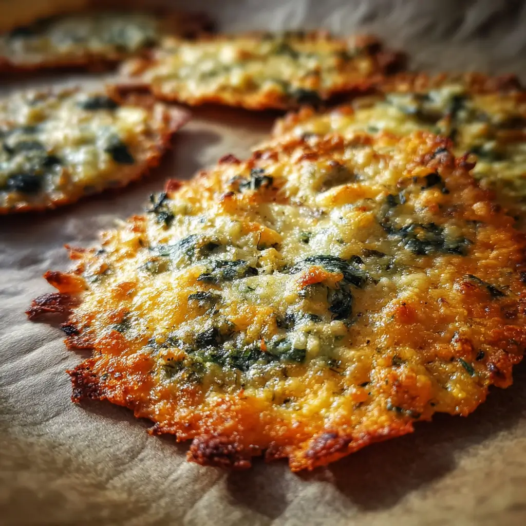 Spinach and Ricotta Mozzarella Crisps 2 Spinach and Ricotta Mozzarella Crisps mixture preparation
