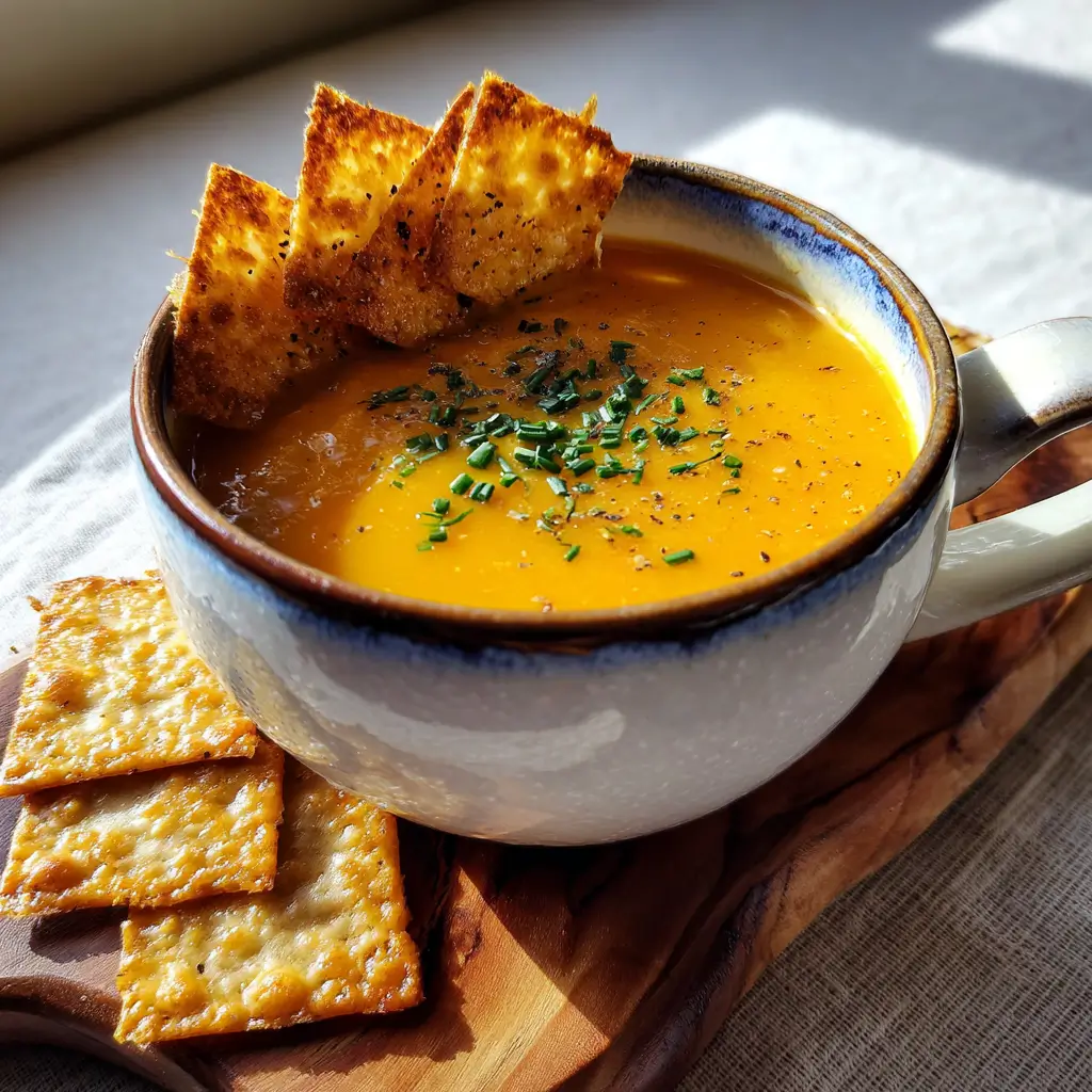 The Best Pumpkin Butternut Squash Soup 6 pumpkin butternut squash soup served with cheese crisps