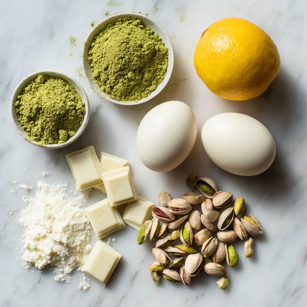 preparing yuzu matcha opera cake layers